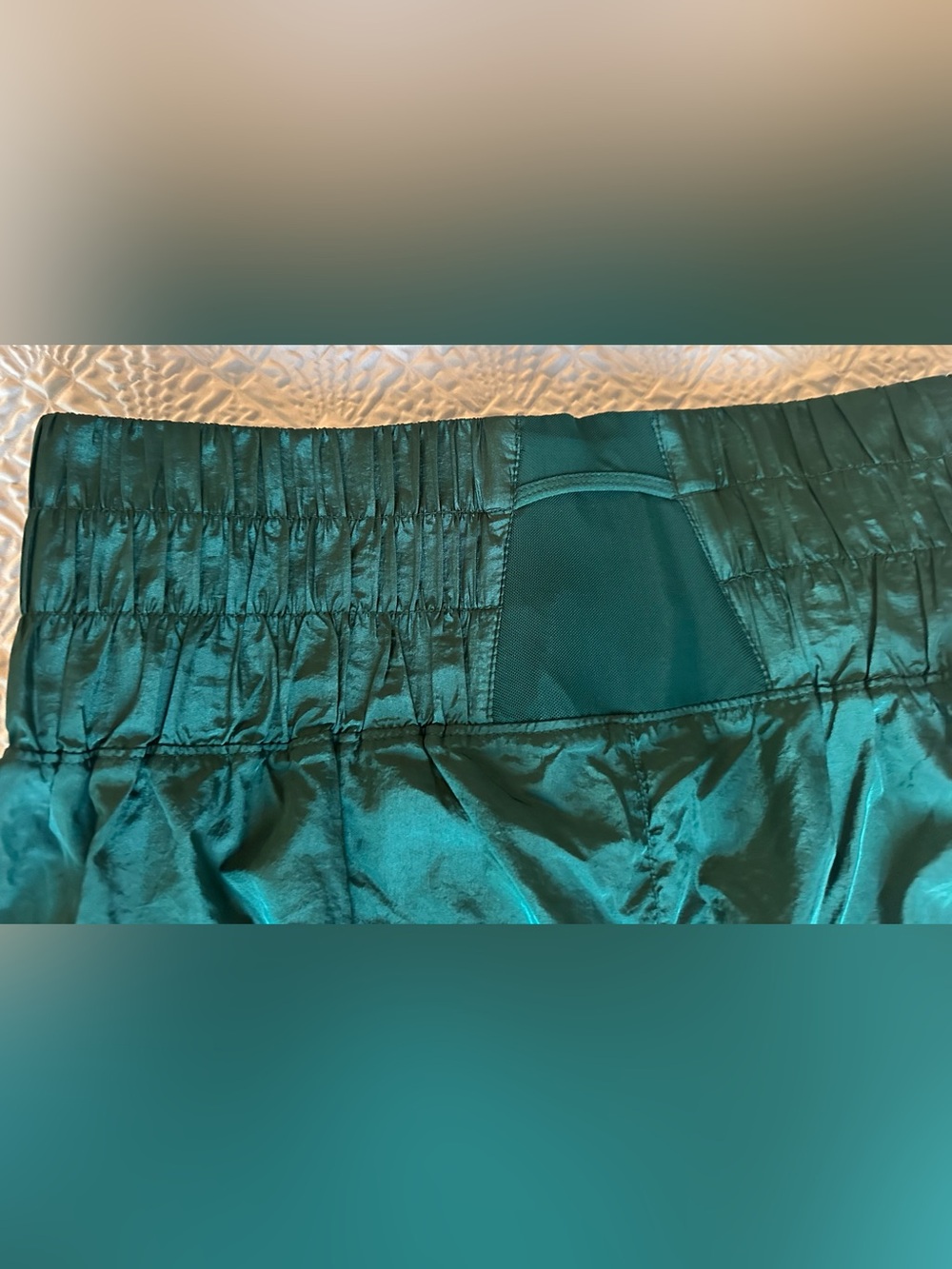 FP Movement by Free People Deep Green Smocked Waist Athletic Shorts - Picture 11 of 12